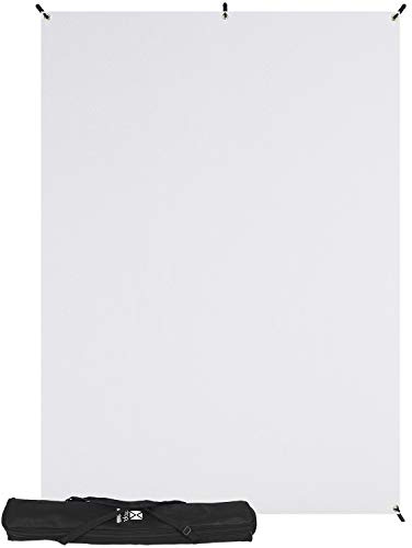 Westcott X-Drop Wrinkle-Resistant Photography Backdrop - High-Key White Kit (5' x 7') Quick Build Portable Background for Portraits and Headshots