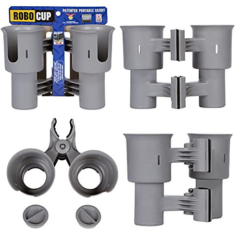Robo Cup Gris, Le Meilleur Porte-gobelets pour Boissons, pêche, Chaise de Plage, Pied de Micro