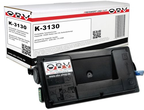 OBV Kompatibel Toner ersetzt Kyocera TK-3130 - 25000 Seiten schwarz M3550 M3560 FS4200 FS4300 Serie