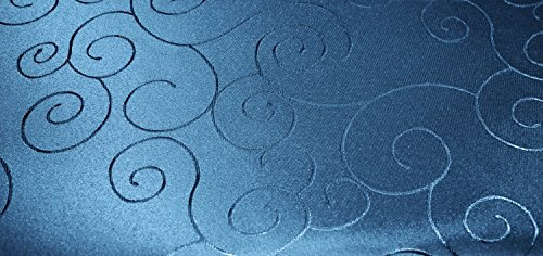 Unbekannt Tischdecke oval 160x260 cm Struktur damast Circle bügelfrei fleckenabweisend #1235 (königsblau)
