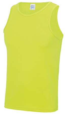 Just Cool Mens Sports Gym Plain Tank / Vest Top (S) (Electric Yellow)
