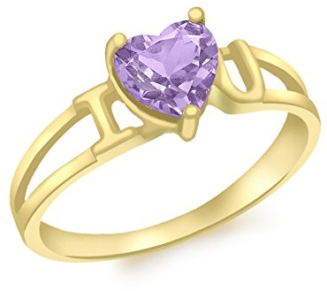 Carissima Gold Damen-Ring 9 k (375) Gelbgold Herzschliff Amethyst 56 (17.8)