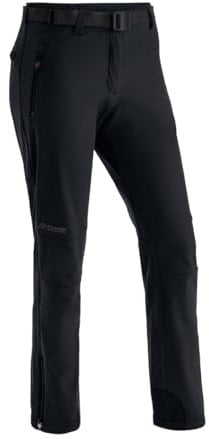 Maier Sports Tech Pants W, Warme Damen Wanderhose, Wasserabweisende Softshell-Outdoorhose für Trekking und Hiking, PFC-frei, mSTRETCH pro 2 & stormprotec-Technologie, Schwarz, 18 (W28/L29)