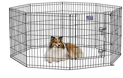 MidWest Homes for Pets Recinto esercizi per cani con porta, 60,96 x 76,2 cm, nero, E-Coated, 550-30
