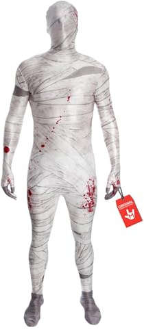 Morphsuits, White Mummy, Halloween Costume | Full-Body Spandex Morphsuit Costume, Stretchy Comfortable Fit, Ideal for Parties & Cosplay, Perfect for Halloween
