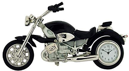 Wm Widdop Miniature Clock - Black Motorbike