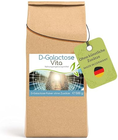 Cellavita – D-Galactose Vita Pulver (>98% hochrein) 500g – Galaktose Nahrungsergänzung für Energiestoffwechsel & Gehirnfunktion – Einfachzucker zusatzstofffrei für mentale Klarheit & Wohlbefinden