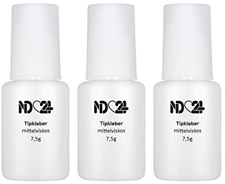 Tipkleber Pinsel Flasche Set Nagelkleber - Mittelviskos - Studio Qualität (3 x 7