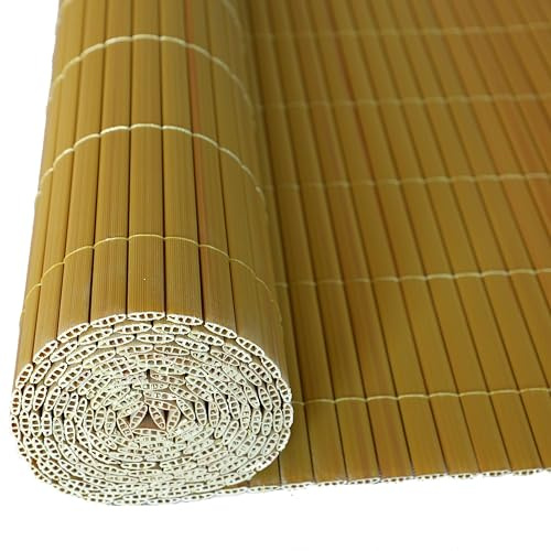 ESTEXO PVC Sichtschutzmatte aus Kunststoffröhrchen Bambus 0,90 x 5 m