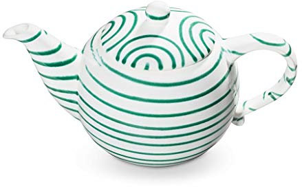 GMUNDNER KERAMIK Teekanne glatt Füllmenge : 1.5 Liter Grüngeflammt Geschirr, handgemacht in Österreich