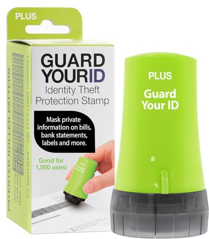 Identity Theft Protection Roller Stamp, Guard Your ID, Green