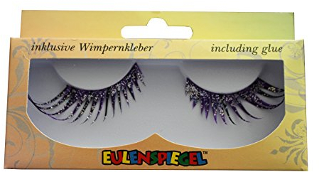 Eulenspiegel 001370 - Wimpern Cabaret Lila, 1 ml Spezial-Wimpernkleber, Anleitung