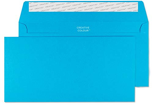 Blake Creative Colour - Coloured Blue DL+ Envelopes (114 x 229 mm) - Pack of 500 - FSC Certified - 120GSM - Peel and Seal Blue Envelope - Invitation Envelopes/Card Making Supplies (210)