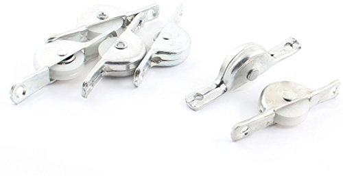 sourcing map Home Schrank für Glas Single Rad Schiebetür Roller silber tone 6 PCS