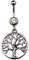 Gekko Body Jewellery Piercing nombril païen Wiccan avec pendentif arbre de vie