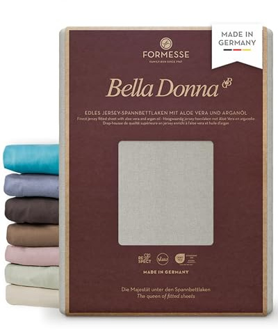 Bella Donna Jersey Alto edles Spannbettlaken Boxspring: glatt, kein Pilling | FORMESSE; Farbe Grau; 200x220-200x240cm, bis 45cm; 97% Baumwollzwirn, 3% Elastan; Aloe Vera&Arganöl, intensive Farben