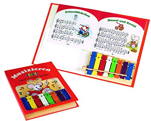 Goldon – Klangbausteine 11020 8 farbige Sound Teller Metallophon Buch