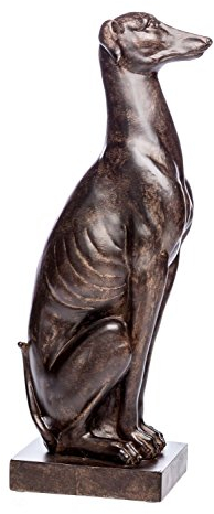 aubaho Skulptur Windhund 55cm Hund Jagd Jagdhund Garten Whippet Greyhound Garden
