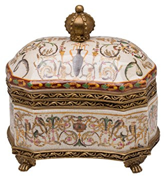 aubaho Dose Deckeldose Porzellan Schale mit Krone und Löwentatzen antik Stil