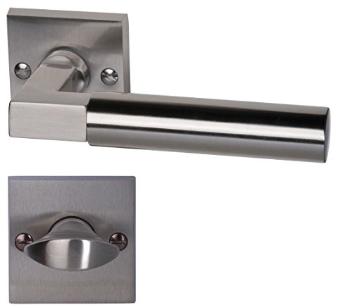 Alpertec Aida - R Messing Edelstahlfarbig für Badtüren WC Drückergarnitur Türdrücker Türbeschläge, 32965593