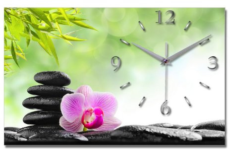 Kreative Feder Designer Wanduhr „Relax“ - leise Funkuhr Größe 50x30cm grün in modernem Design WA096FL