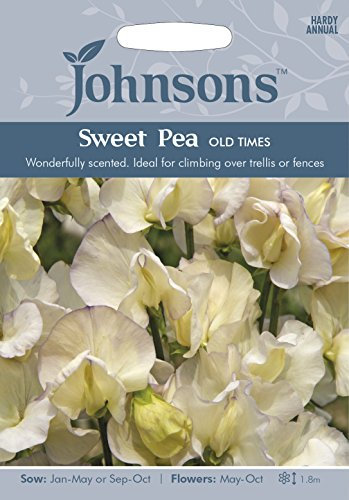 Johnsons 21593 Flower Seeds, Sweet Pea Old Times, White