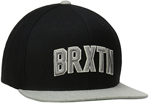 Brixton Cap Hamilton Snapback, Black/Light Heather Grey, One Size