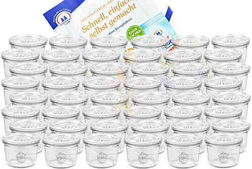 Koh-i-noor set de 48 bocaux weck de 80 ml de 48 pots avec couvercles en verre + gelierzauber de diamantzucker de recettes (en langue allemande)