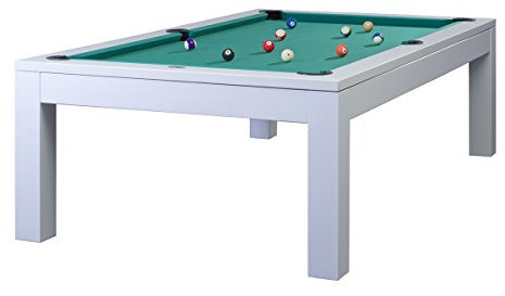 Billiard-Royal Billardtisch Pooltisch Modell Olivia Weiß 8 ft. inkl Tischplatte mit hochwertigem K-55 Bandengummi und freier Tuchwahl, Tuchfarbe:Yellow Green