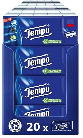 Tempo Orginal Taschentücher - Megapack - 20 Packungen mit je 15 Päckchen x 10 Tüchern - extra starke, weiche Papiertaschentücher, waschmaschinenfest