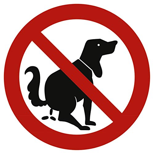 Panneau Pas de toilettes pour chiens en aluminium Ø 20 cm (excréments, crottes, toilettes pour chiens) résistant aux intempéries