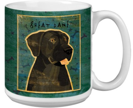 Tree-Free Greetings XM28069 John W. Golden Artful Jumbo Mug, 20-Ounce, Black Dane-No Crop