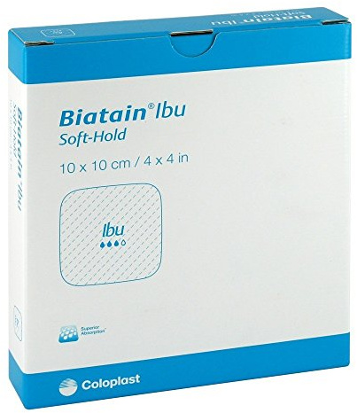 BIATAIN Ibu Schaumverband 10x10 cm sanft haftend 5 St