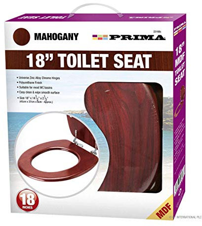 Prima Wooden Mdf Mahogany Effect Toilet Seat With Zinc Hinges
