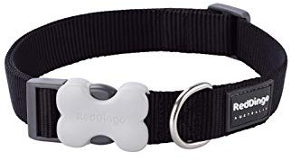Red Dingo Nylon Hundehalsband, schwarz, S (DC-ZZ-BB-15)