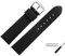 MARBURGER Uhrenarmband 22mm Leder Schwarz Silber Yak Prägung - Montage Set 5252210000120