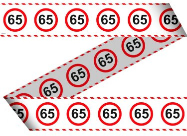 Folat 28465 15m Absperrband Verkehrsschild Geburtstag Zahl 65 Party