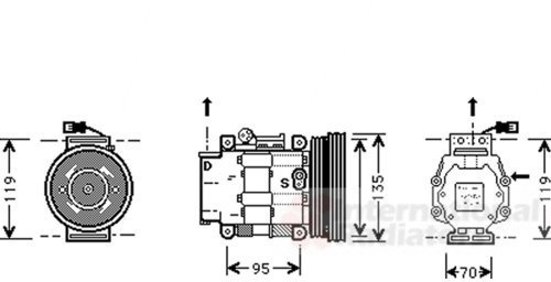 VAN WEZEL 1700K041 Compressore aria condizionata Compressore Aria Condizionata Compressore clima Compressore condizionatore