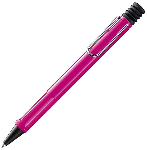 Lamy safari pink Kugelschreiber - zeitlos klassicher Kuli mit ergonomischem Griff & robustem ASA-Kunststoff - inkl. Großraummine M 16 in Strichbreite M in blau
