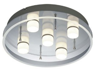 Trio Leuchten LED-Deckenleuchte in Chrom, Glas weiß / Rand klar 629110506