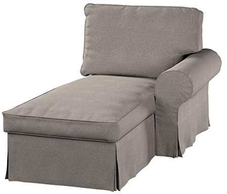Dekoria Ersatz für Bezug für Ektorp Récamiere rechts Sofahusse passend für Modell Ektorp beige-grau