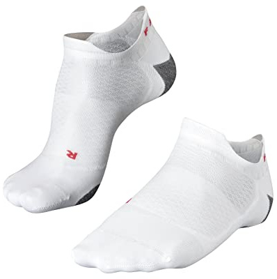 FALKE Women's RU5 Race Invisible Running Socks, Breathable Quick Dry, No Show, Ultralight Cushion, Athletic Sock, White (White-Mix 2020), 5-6, 1 Pair