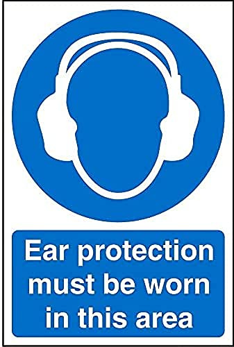 Seco Ear Protection Must Be Worn in This Area Sign, 400mm x 600mm - 1mm Semi Rigid Plastic