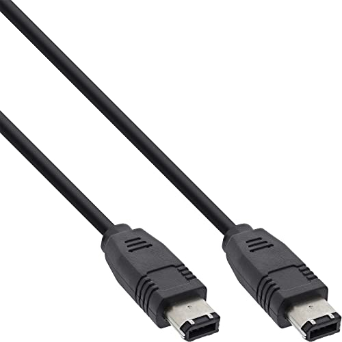 InLine 34055 FireWire Kabel, IEEE1394 6pol Stecker / Stecker, schwarz, 0,5m