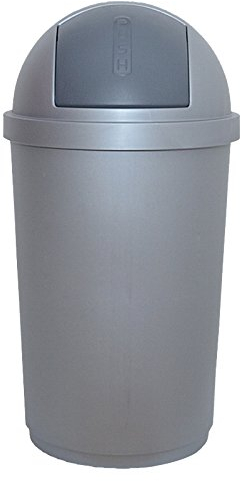 Curver 2044165 Push-Top Poubelle Plastique Argent/Anthracite 50 L
