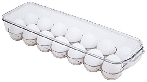 M-Home Huevera con Tapa, Plástico, Transparente, 37x11.5x8 cm