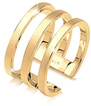 Elli Ring Damen Wickelring Geo in 925 Sterling Silber vergoldet
