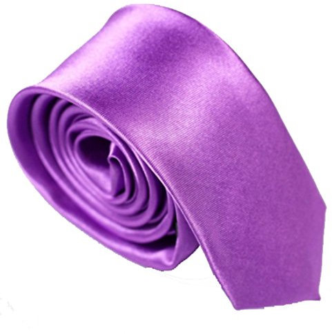 WS schmale dünne KRAWATTE Business Slim Tie Schlips schmal (helles lila)