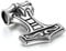 JewelryWe Vintage Stainless Steel Thors Hammer Triquetra Celtic Knot Amulet Men's Pendant Necklace, Silver (with Gift Bag)