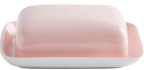 KAHLA Pronto Colore Butterdose, eckig pastel rose|rosa Butterdose aus Porzellan